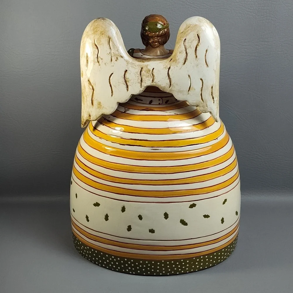 Vintage RARE‎ Department 56 Christmas Angel Cookie Jar Christmas Tradition 13